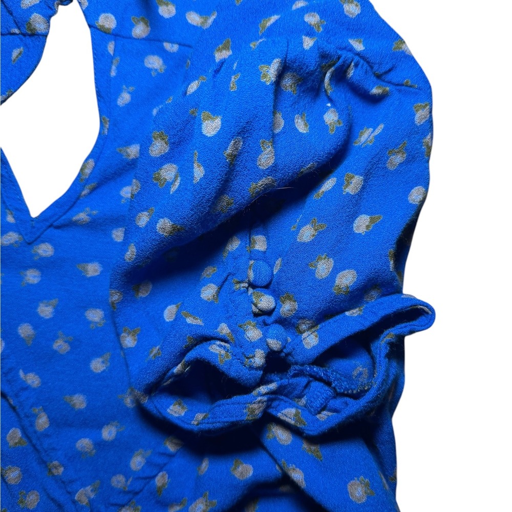 Free People Cobalt Blue Polka Dot Wide-Leg Jumpsuit - Picture 8 of 12
